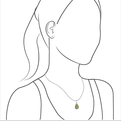 Starborn Faceted Ammolite Doublet Sterling Silver Pear Pendant - Small