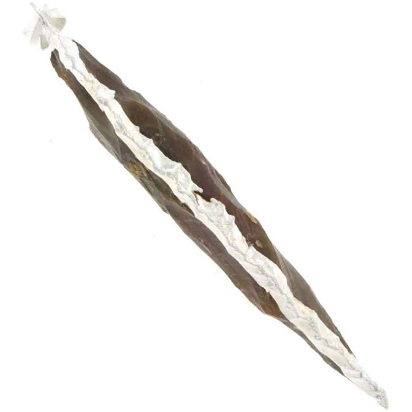 Starborn Large Brown Jasper Hand Carved Arrowhead Pendant with Flash Plate Border (Silver/Gold)