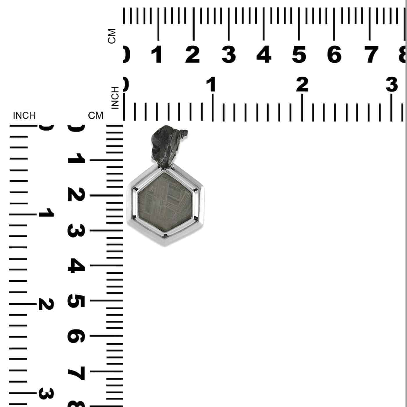 Sterling Silver Muonionalusta Meteorite and Sikhote Alin Meteorite Nugget Pendant