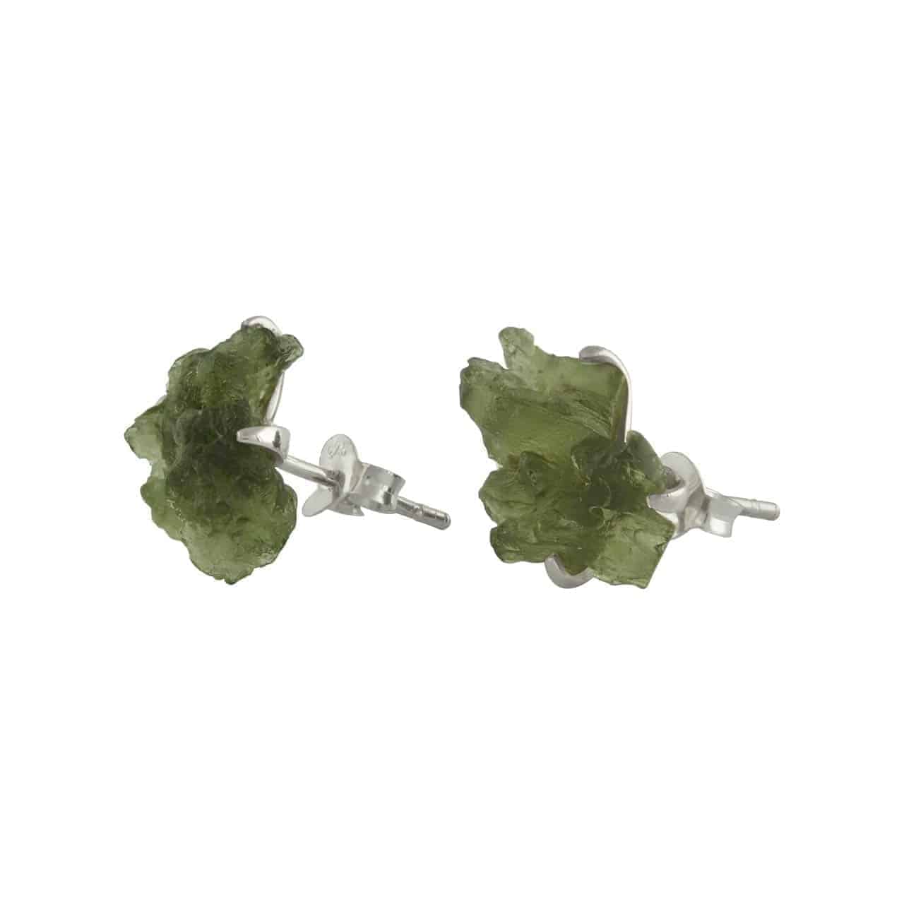 Starborn Rough Moldavite Sterling Silver Post Earrings – RP - Regular Price