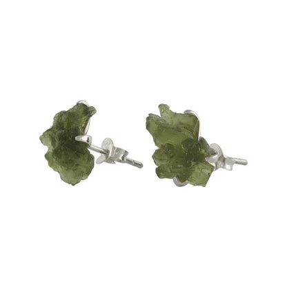 Starborn Rough Moldavite Sterling Silver Post Earrings – RP - Regular Price
