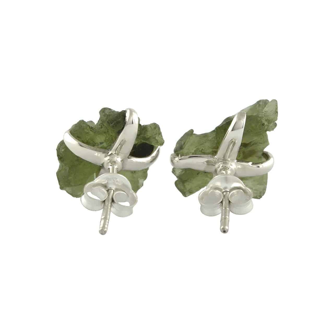Starborn Rough Moldavite Sterling Silver Post Earrings – RP - Regular Price