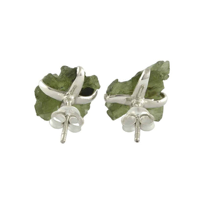 Starborn Rough Moldavite Sterling Silver Post Earrings – RP - Regular Price