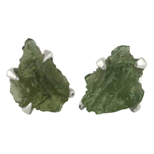 Starborn Rough Moldavite Sterling Silver Post Earrings – RP - Regular Price