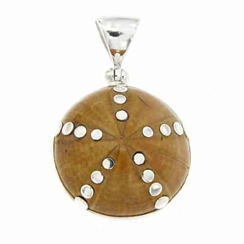 Starborn Sterling Silver Fossil Sea Urchin Studded Pendant