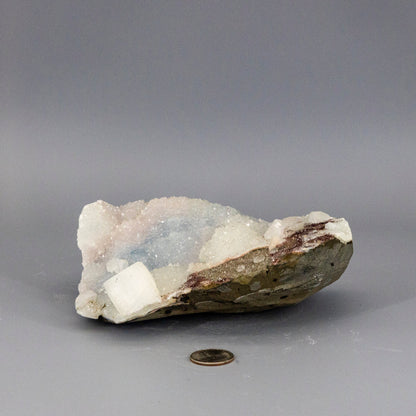 Stunning "Rare" Chalcedony Quartz Cluster With Apophyllite Knob – Clusters