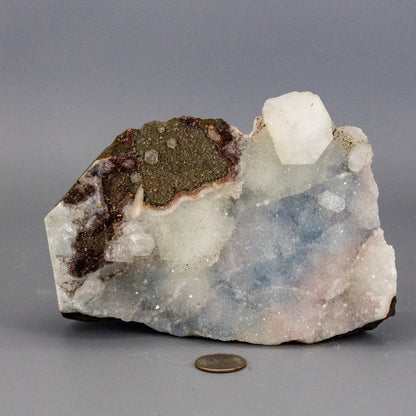 Stunning "Rare" Chalcedony Quartz Cluster With Apophyllite Knob – Clusters