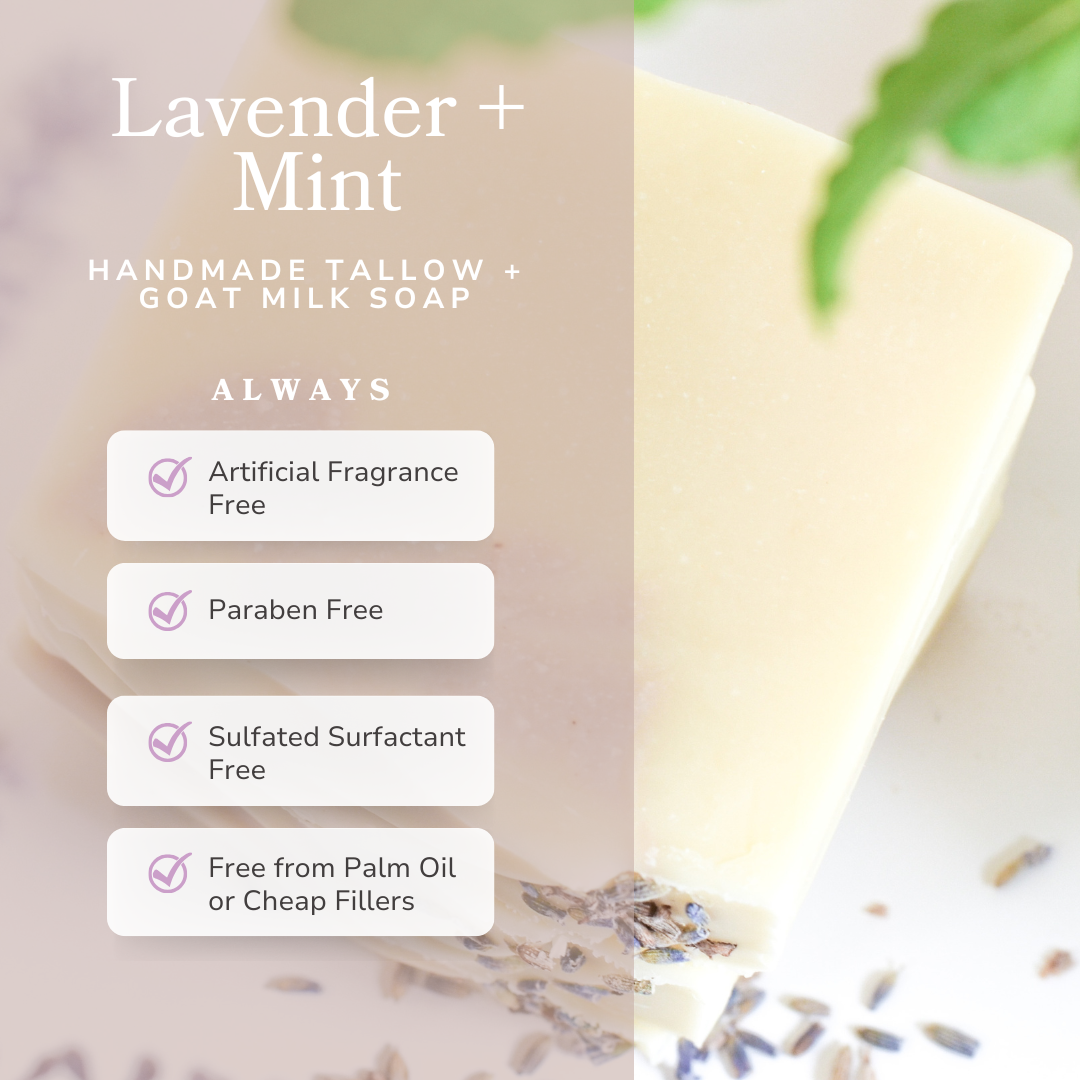 Lavender + Mint - Handmade Tallow Soap Bar
