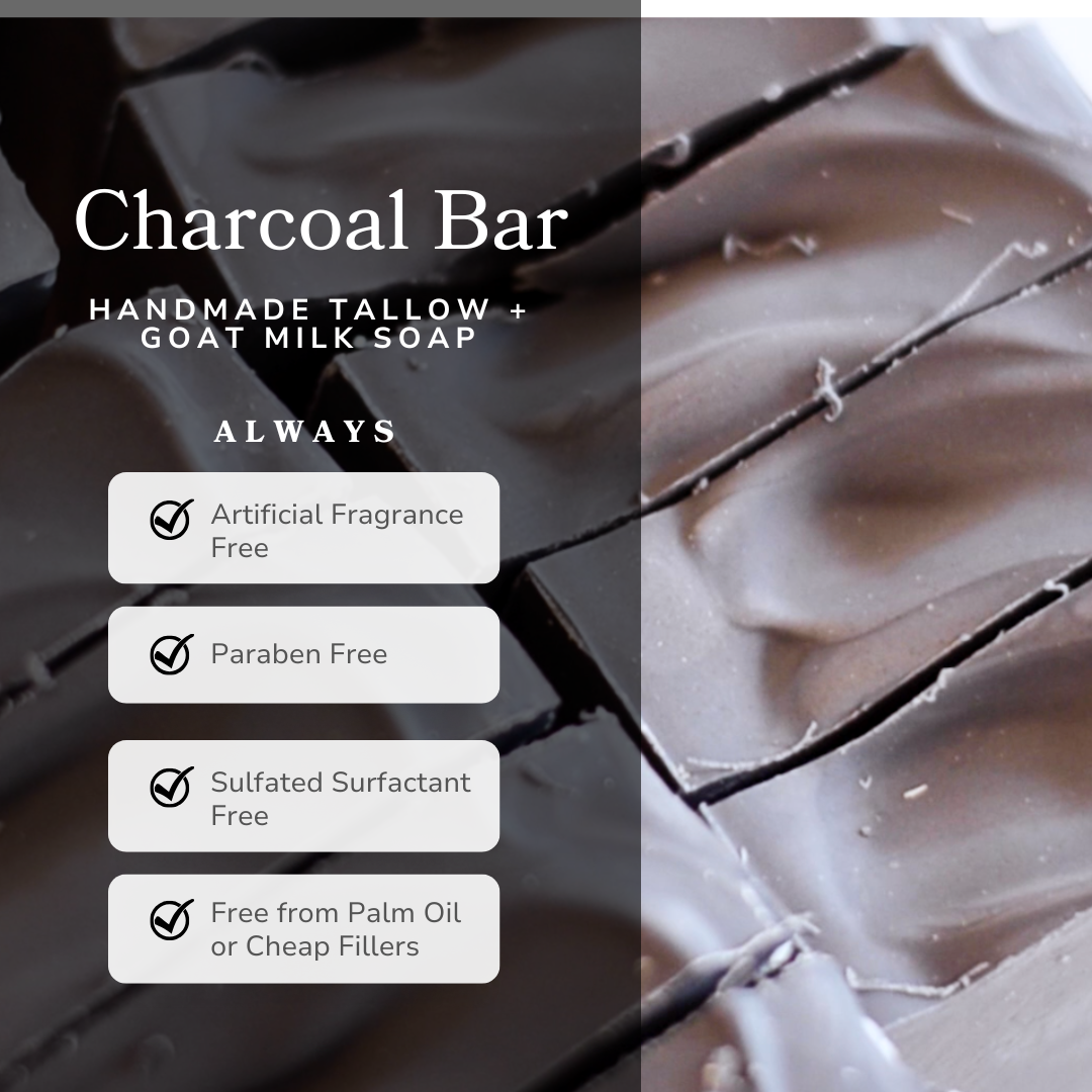 Clarifying Charcoal Bar -- Handmade Tallow Soap Bar