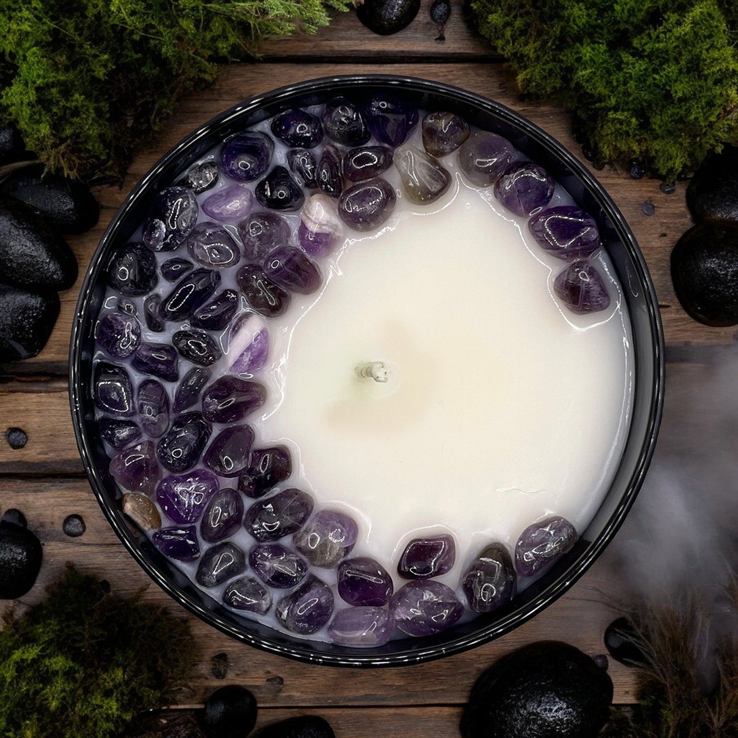 Third-Eye Chakra Crystal Candle with Kyanite | Coconut-Soy Wax Candle, 9oz