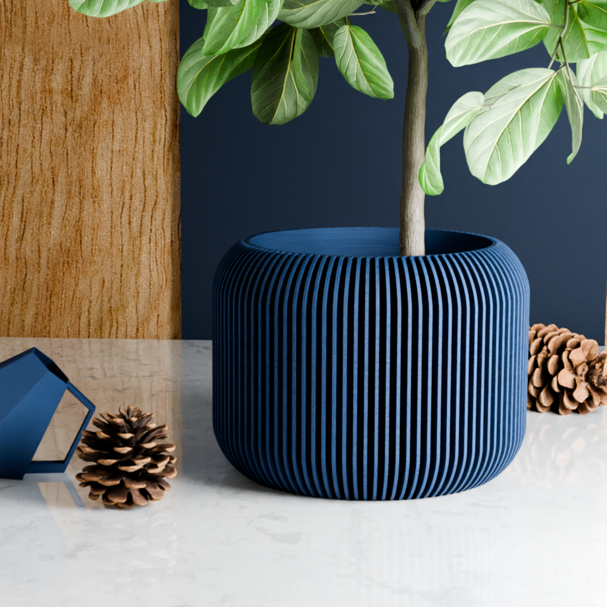 Orbis Planter – Navy Blue Planter