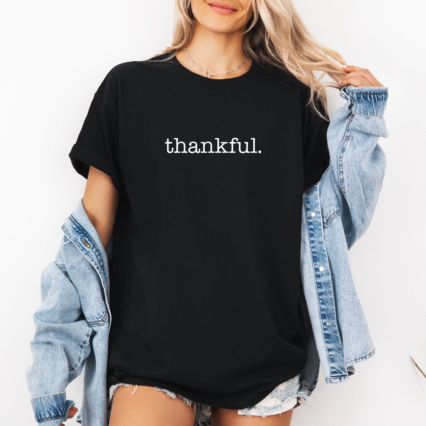 Thankful, Minimalist, Thanksgiving, Autumn, Fall, Tshirt