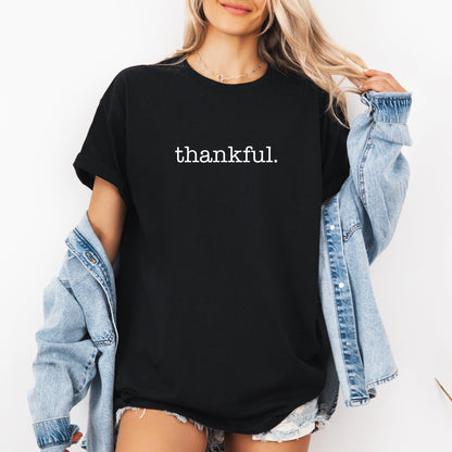 Thankful, Minimalist, Thanksgiving, Autumn, Fall, Tshirt