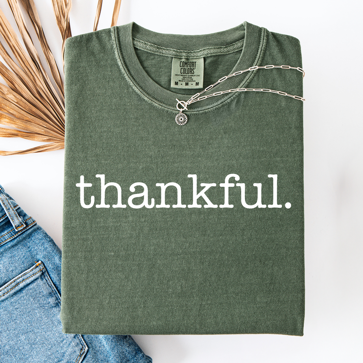 Thankful, Minimalist, Thanksgiving, Autumn, Fall, Comfort Colors T-Shirt
