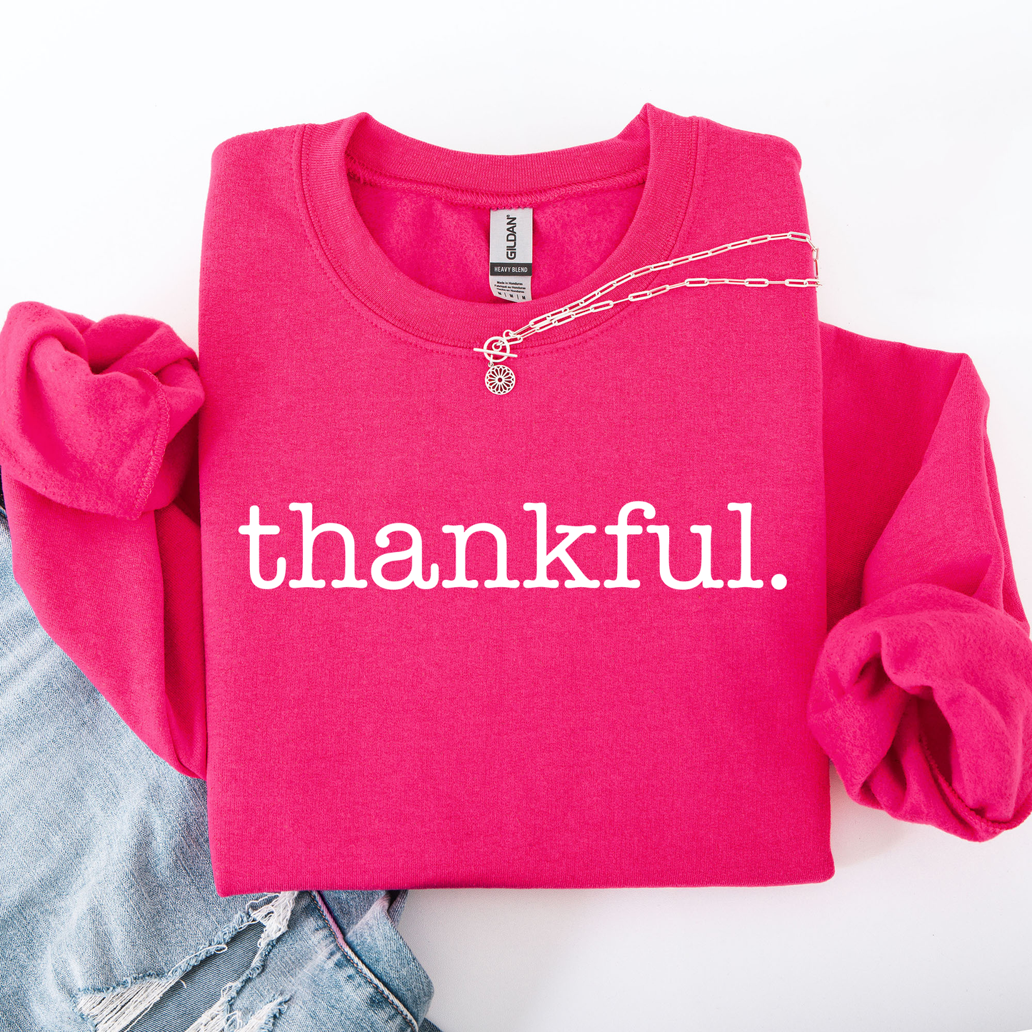 Thankful, Minimalist, Thanksgiving, Autumn, Fall Sweatshirt