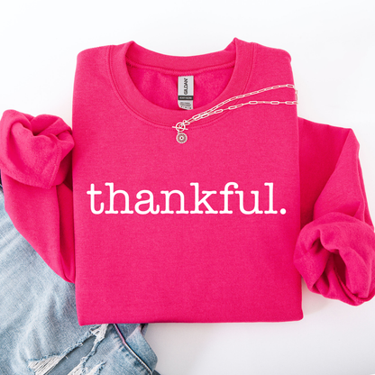 Thankful, Minimalist, Thanksgiving, Autumn, Fall Sweatshirt