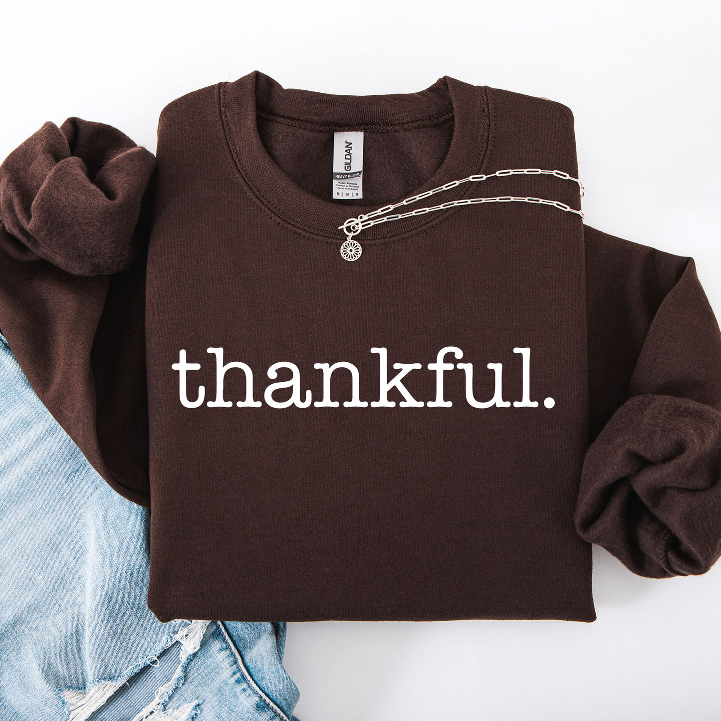 Thankful, Minimalist, Thanksgiving, Autumn, Fall Sweatshirt
