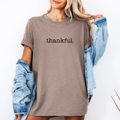 Thankful, Minimalist, Thanksgiving, Autumn, Fall, Tshirt