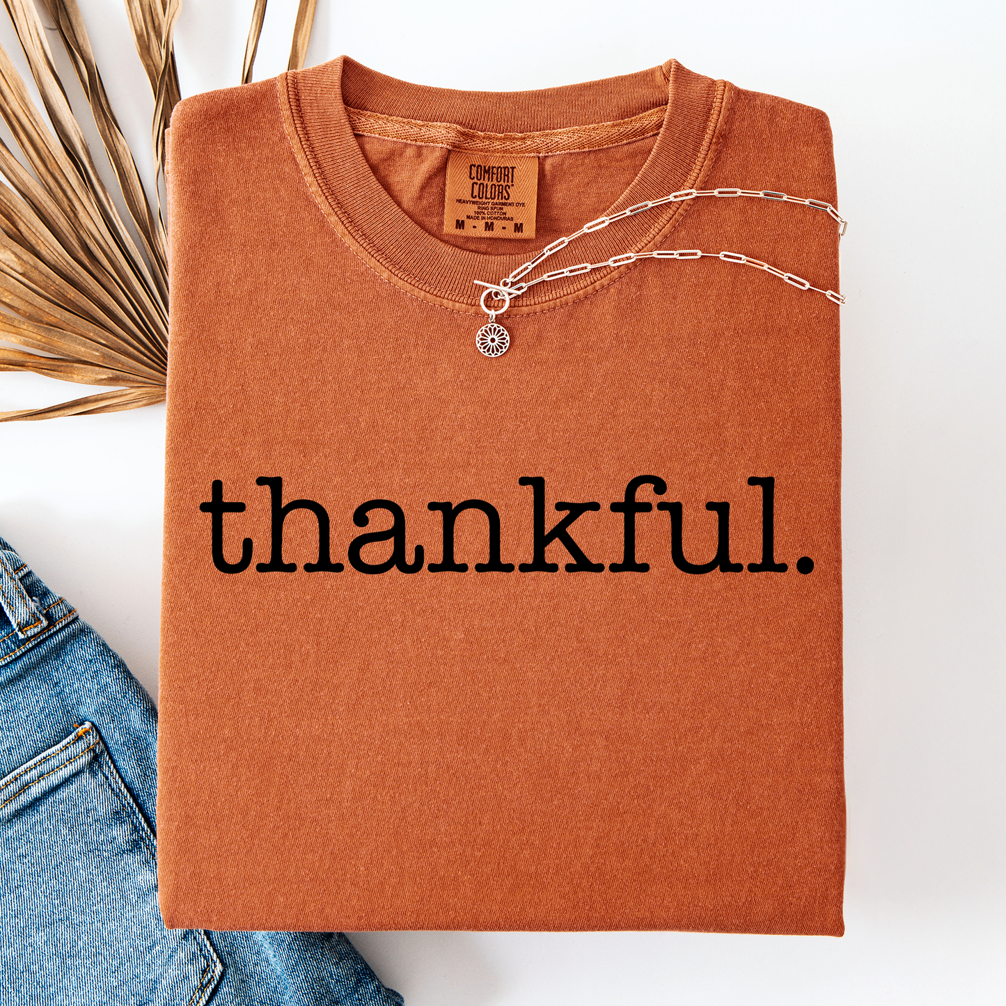 Thankful, Minimalist, Thanksgiving, Autumn, Fall, Comfort Colors T-Shirt