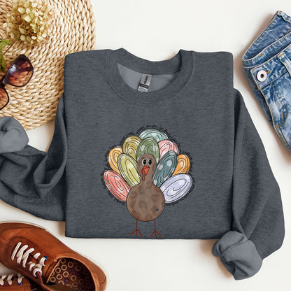 Thanksgiving Turkey, Cute, Autumn, Words Sweatshirt