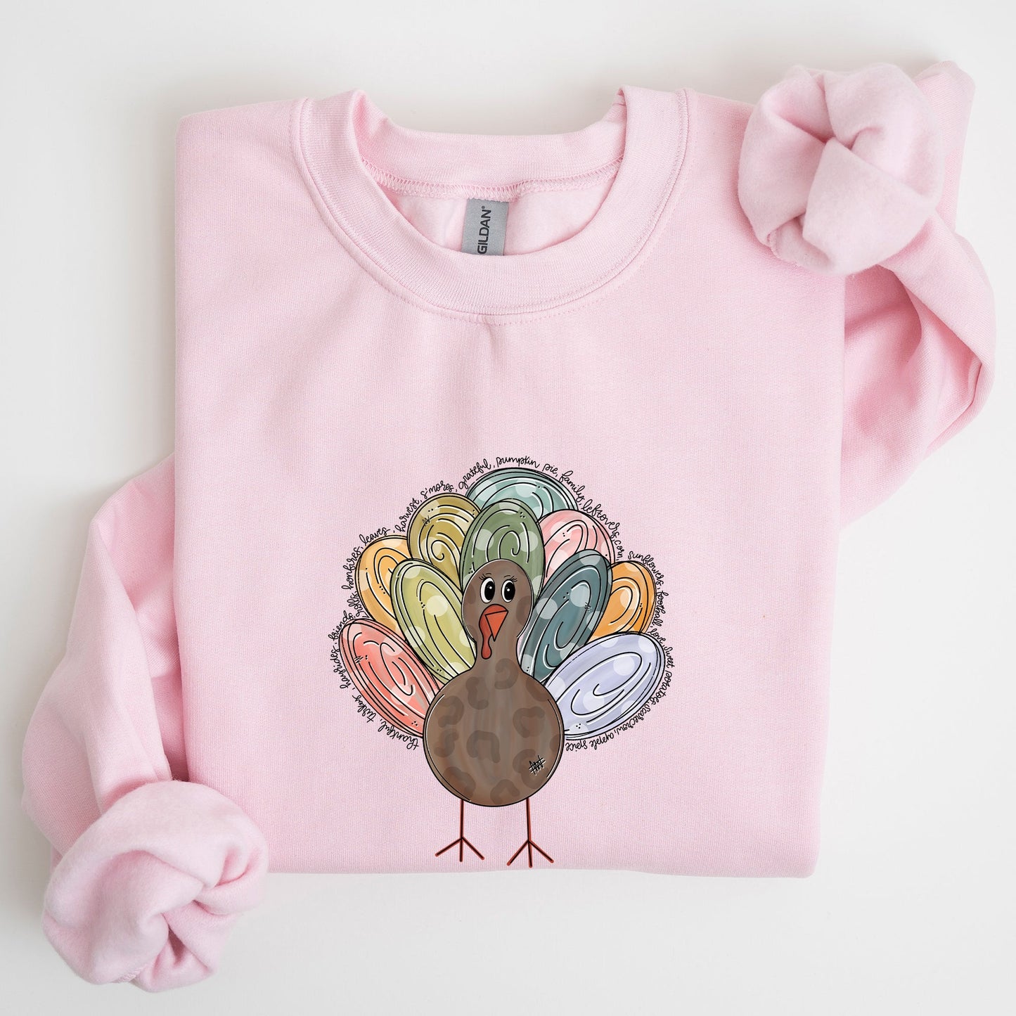 Thanksgiving Turkey, Cute, Autumn, Words Sweatshirt