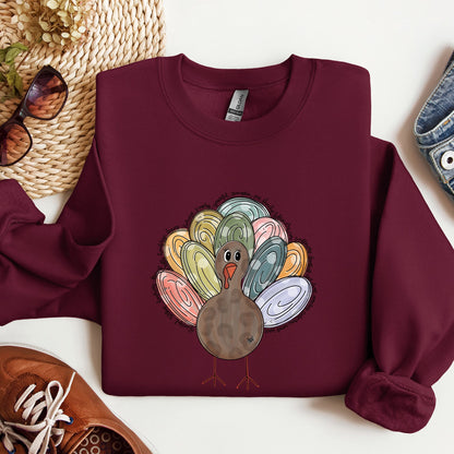 Thanksgiving Turkey, Cute, Autumn, Words Sweatshirt