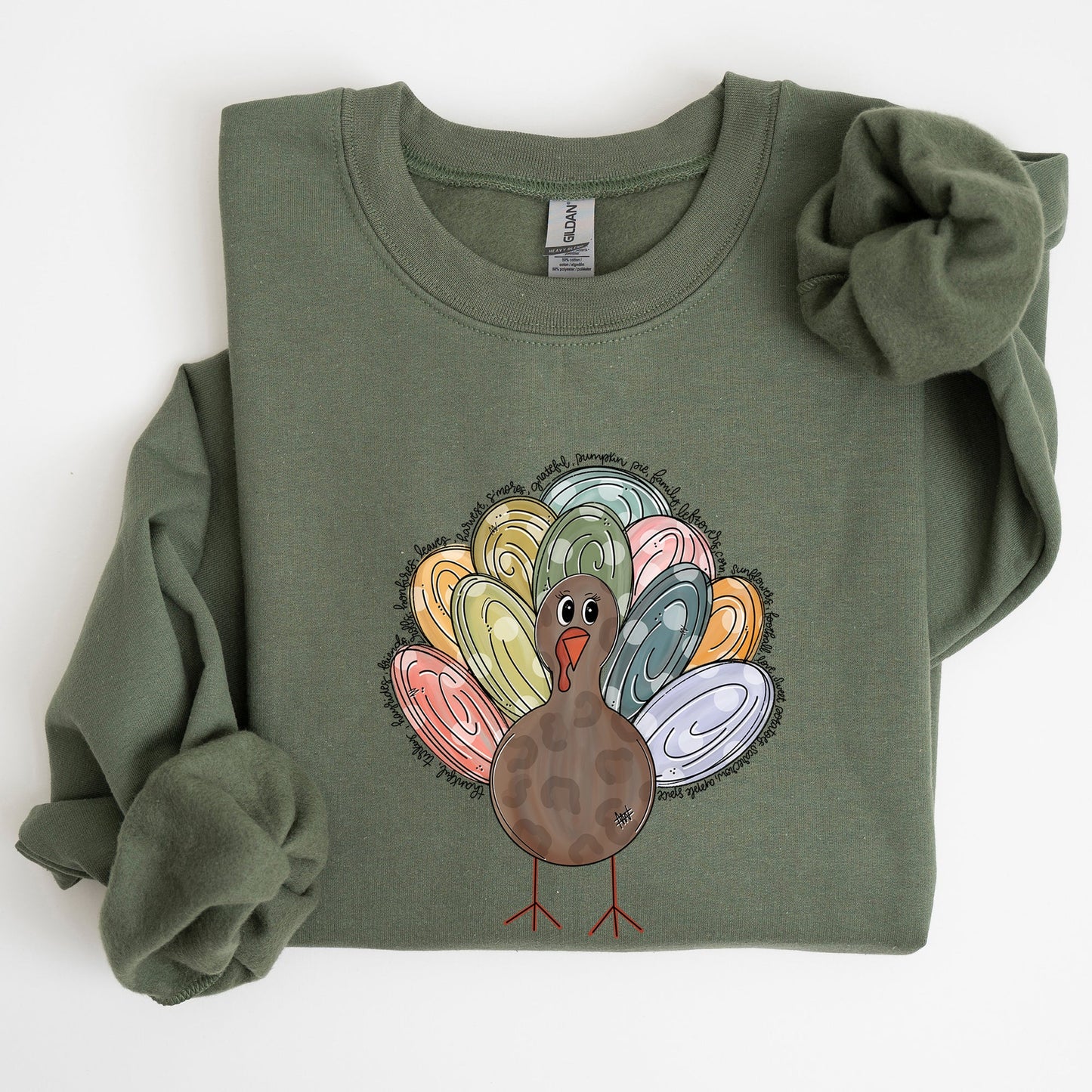 Thanksgiving Turkey, Cute, Autumn, Words Sweatshirt