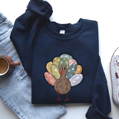 Thanksgiving Turkey, Cute, Autumn, Words Sweatshirt