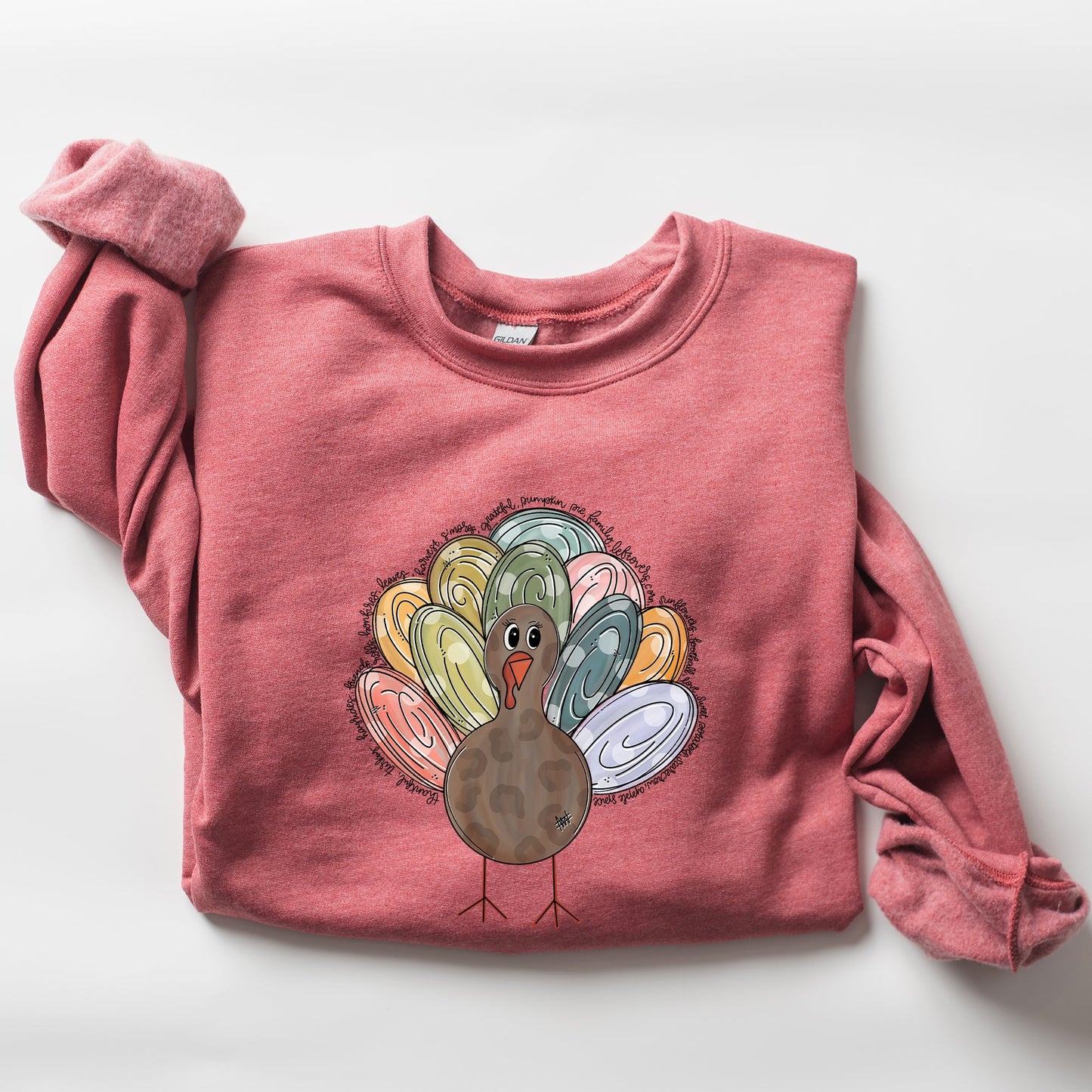 Thanksgiving Turkey, Cute, Autumn, Words Sweatshirt