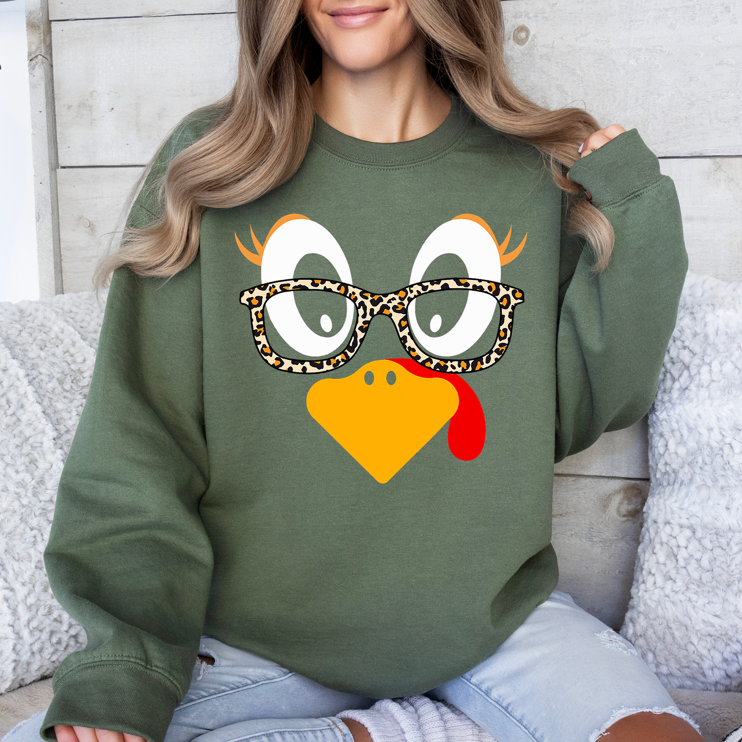 Thanksgiving, Teacher, Turkey, Cute, Leopard Print Sweatshirt