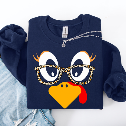 Thanksgiving, Teacher, Turkey, Cute, Leopard Print Sweatshirt