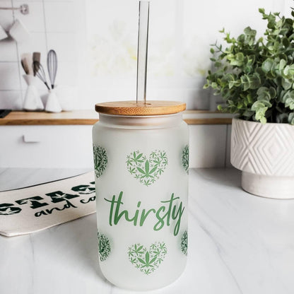 Thirsty Pothead - Glass Cup