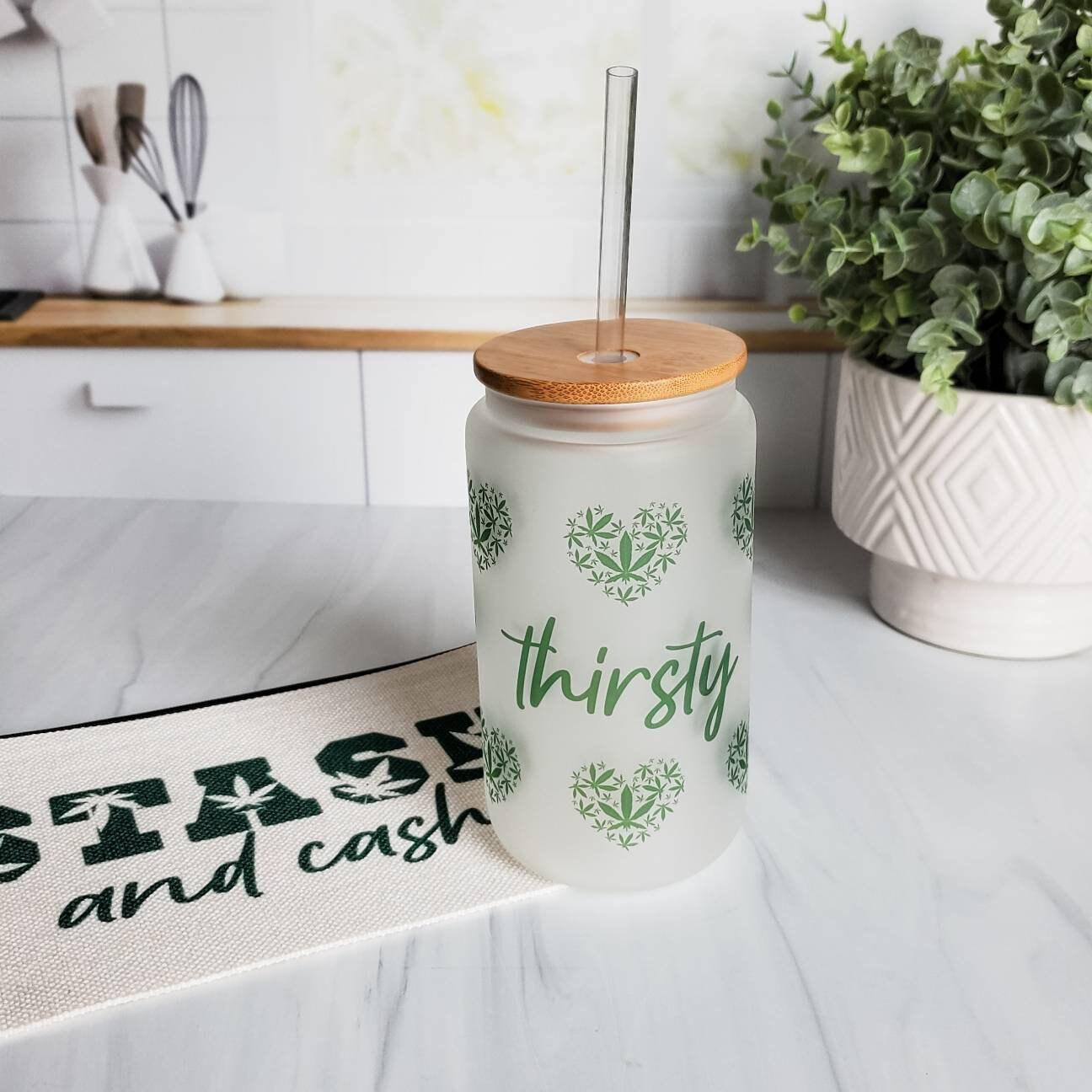Thirsty Pothead - Glass Cup
