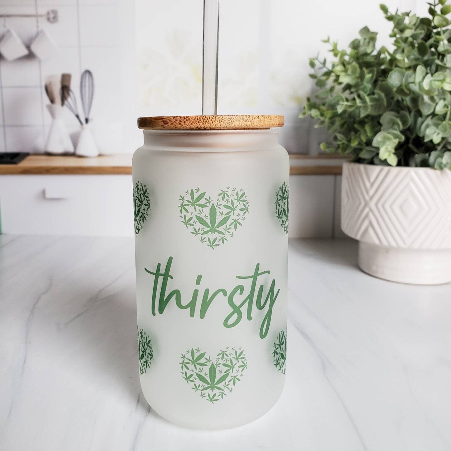 Thirsty Pothead - Glass Cup