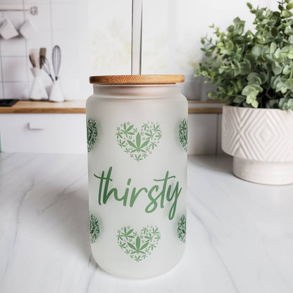 Thirsty Pothead - Glass Cup