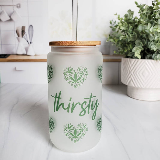 Thirsty Pothead - Glass Cup
