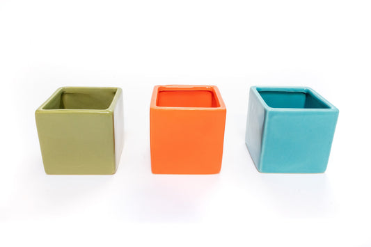 Ceramic Cube Container - Choose Your Color –