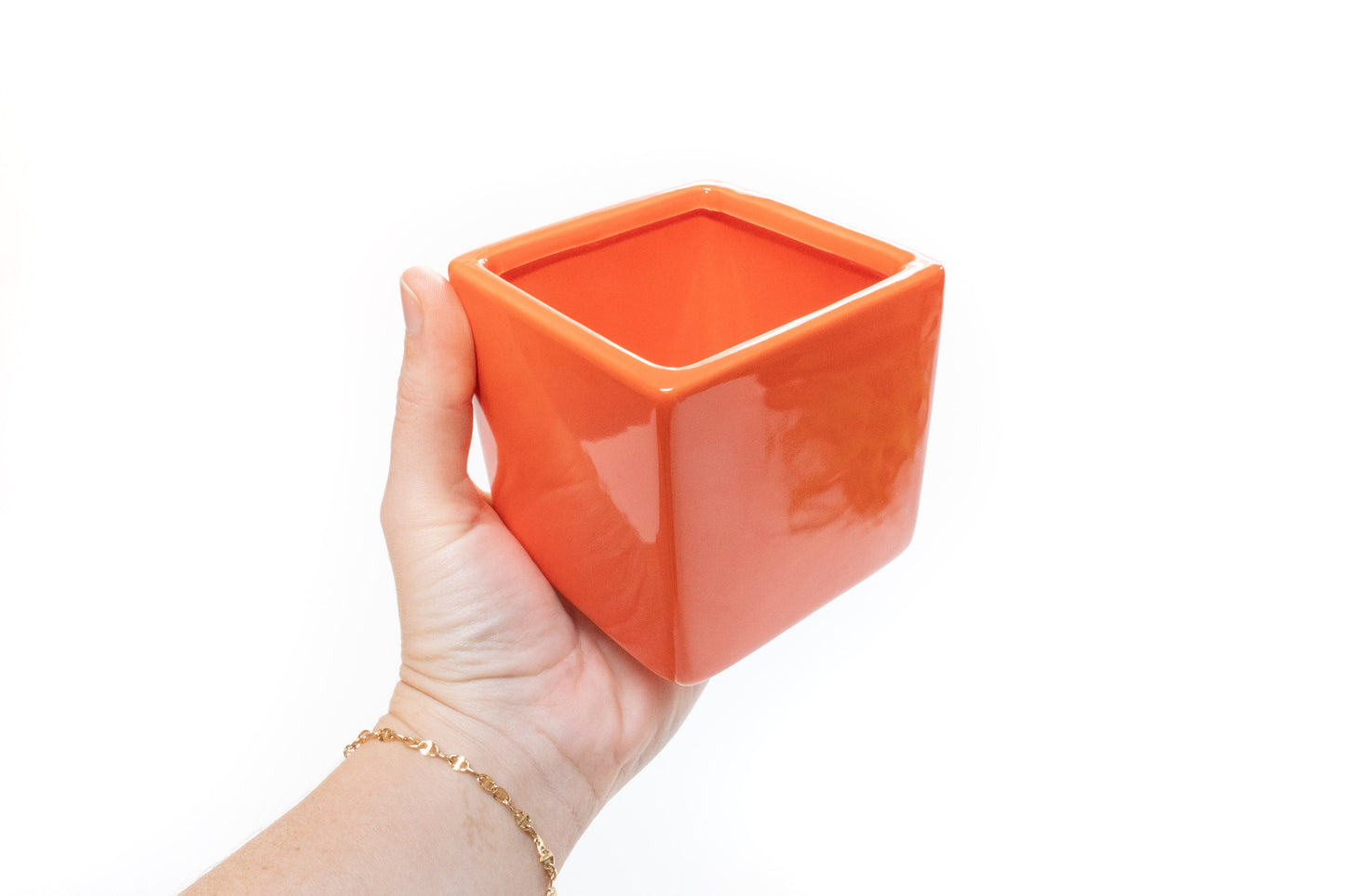 Ceramic Cube Container - Choose Your Color – Naranja Orange