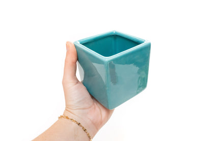 Ceramic Cube Container - Choose Your Color – Sky Blue
