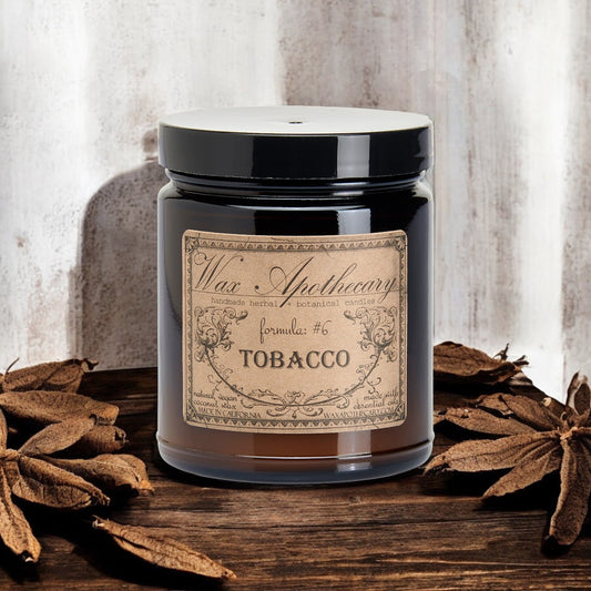 6 oz Botanical Candle in Amber Glass Jar - Tobacco – Candle