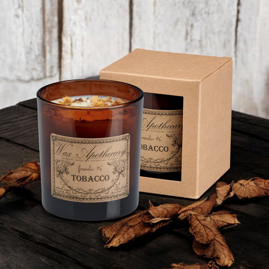 9 oz Tobacco Artisan Amber Glass Candle – Candle