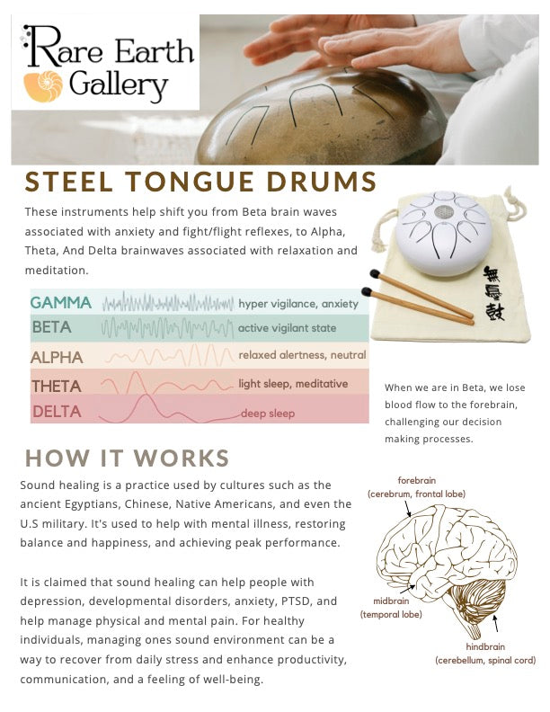 20cm Pentatonic Steel Singing Drum - American Red