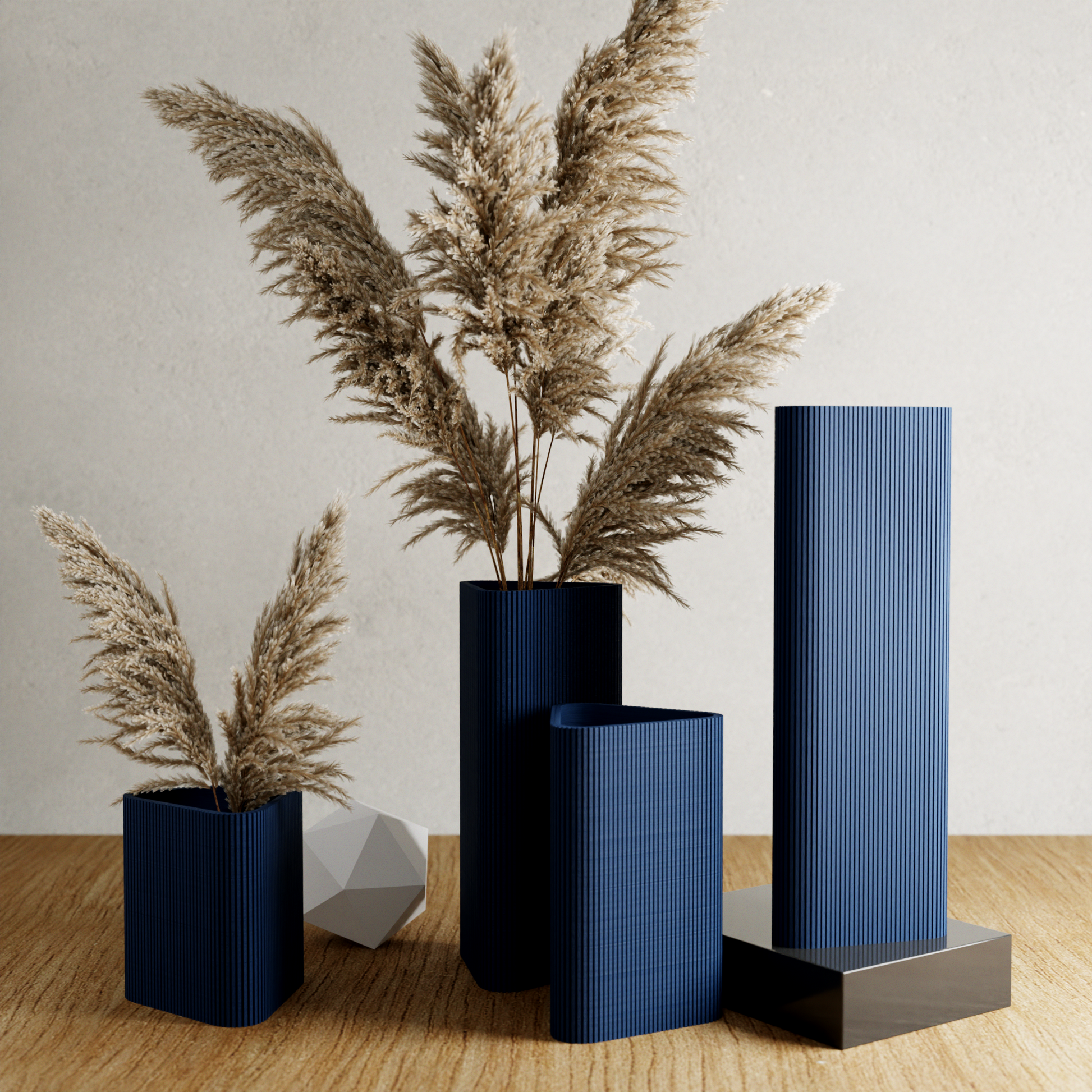 Triangle Vase – Navy Blue Vase