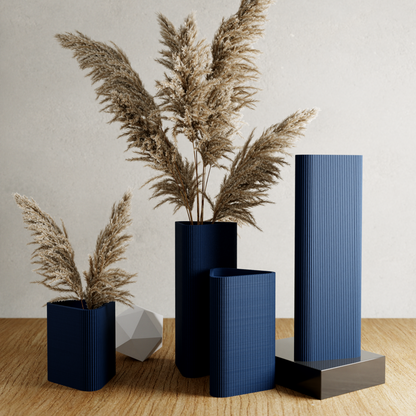 Triangle Vase – Navy Blue Vase