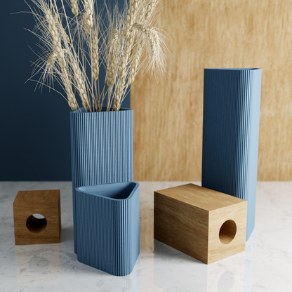 Triangle Vase – Muted Blue Vase