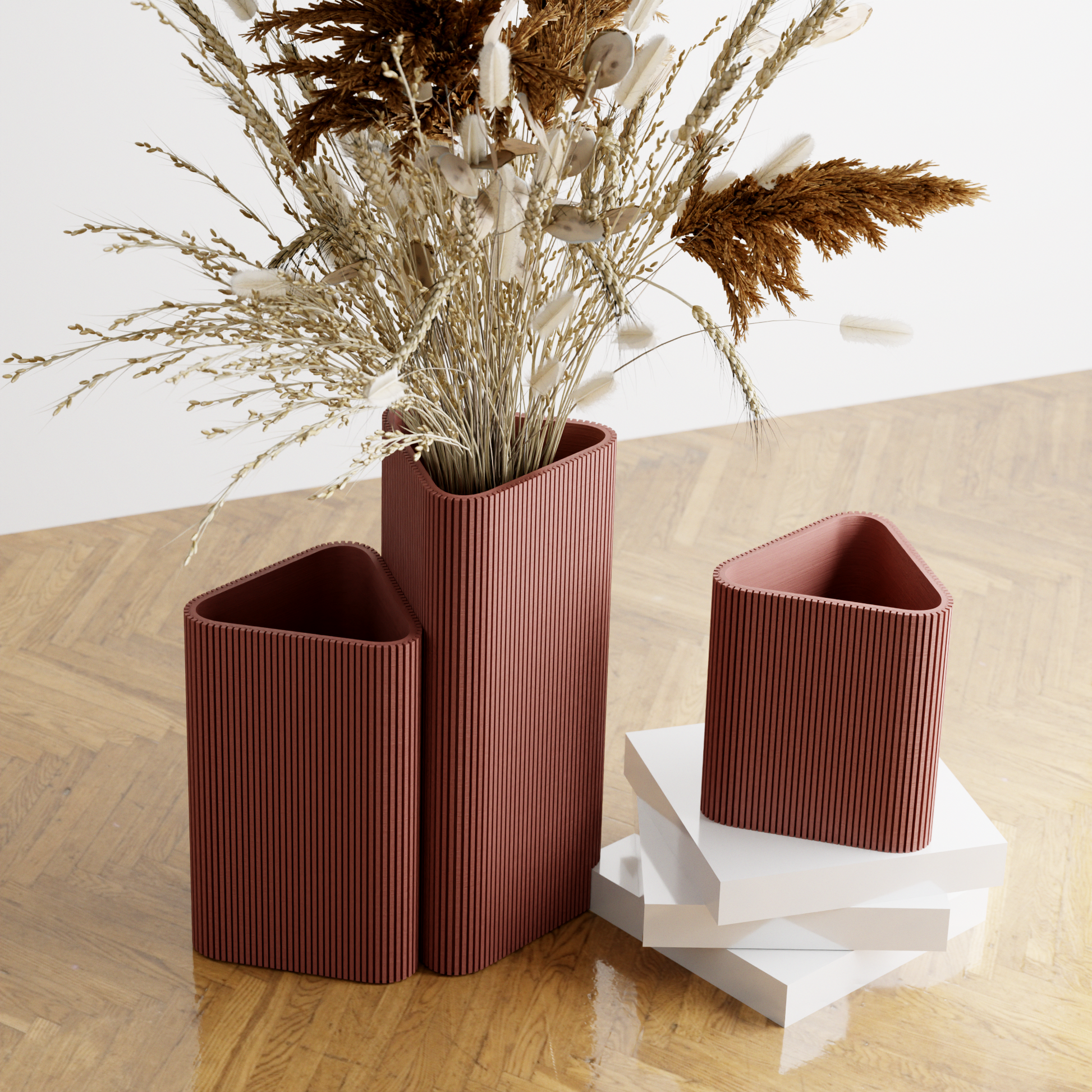 Triangle Vase – Terracotta Vase
