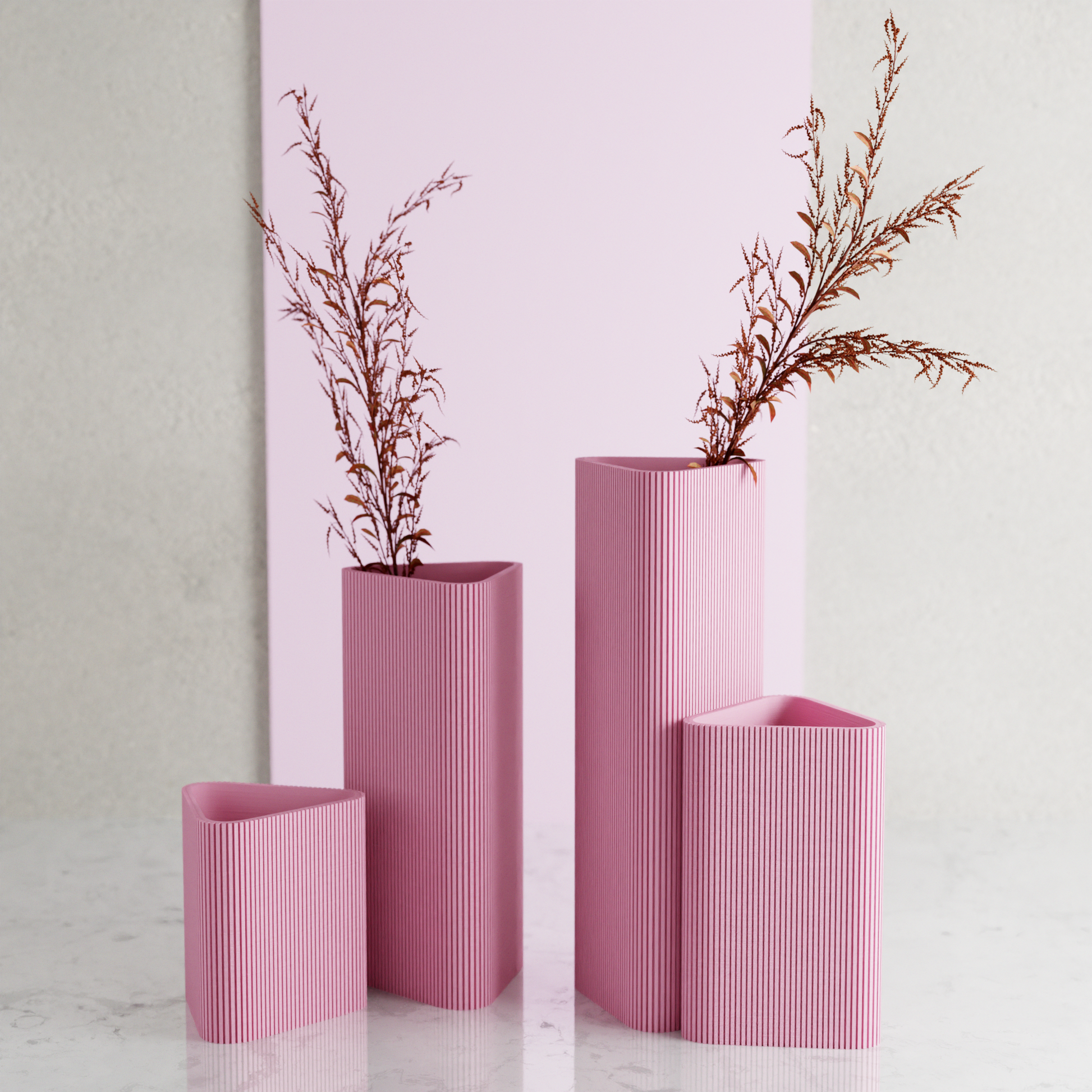 Triangle Vase – Blush Pink Vase