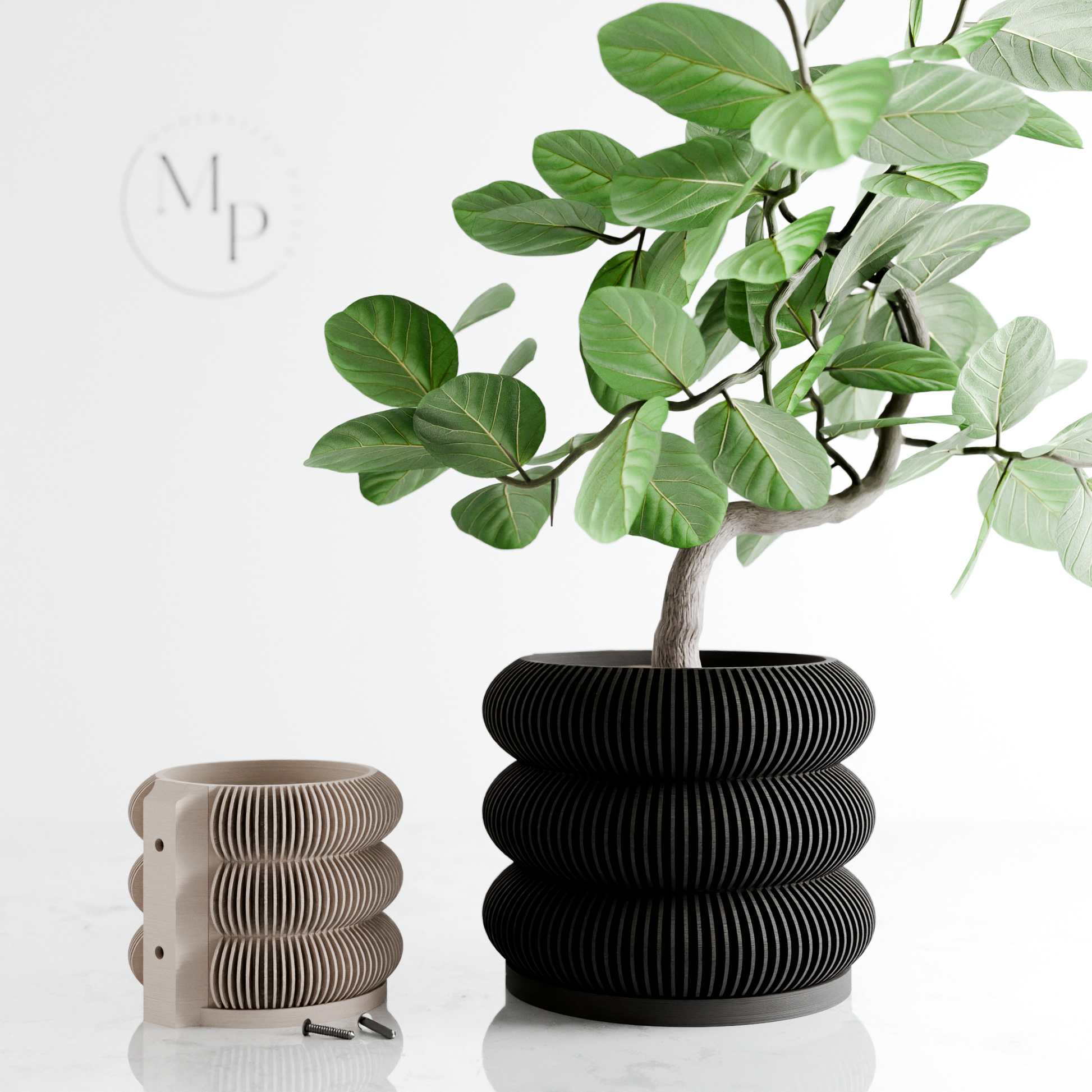 Wall Planter - Triple BUBBLES – Midnight Black Planter