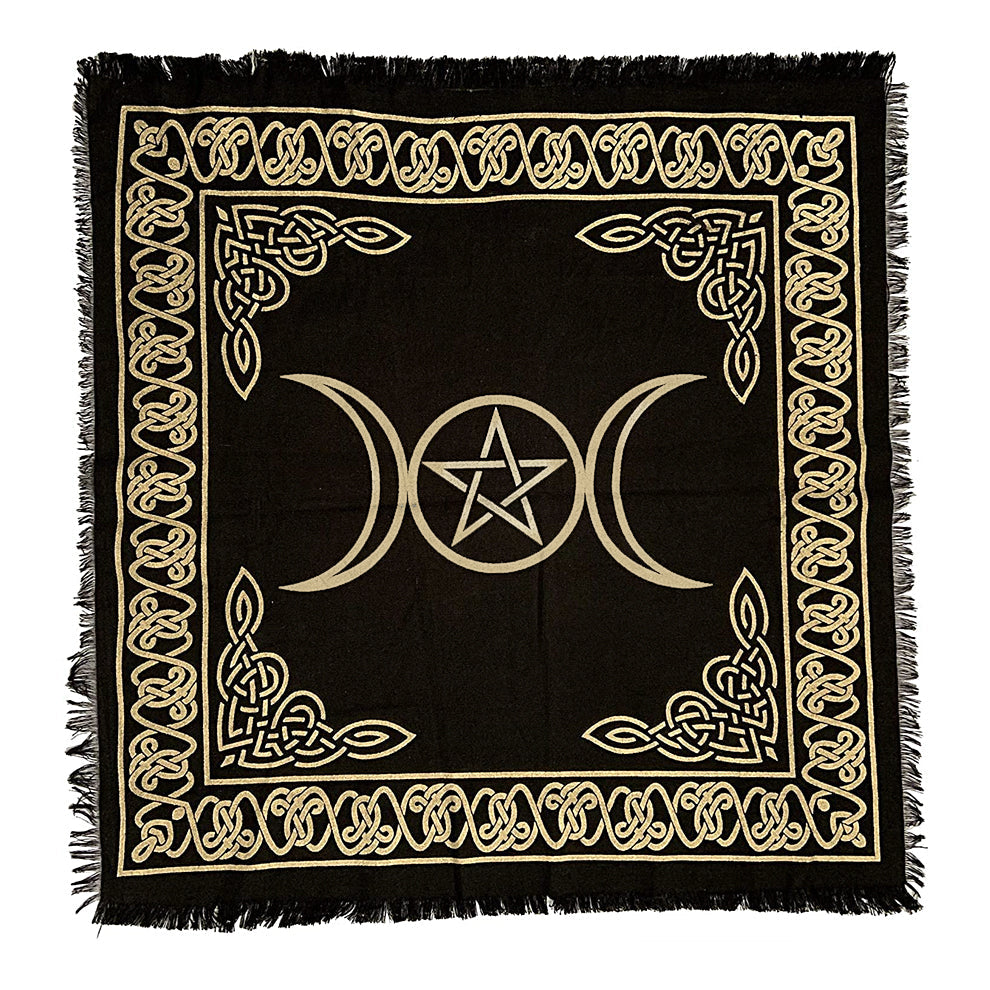 Triple Moon Pentagram Altar Cloth 18" x 18"