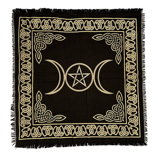 Triple Moon Pentagram Altar Cloth 18" x 18"